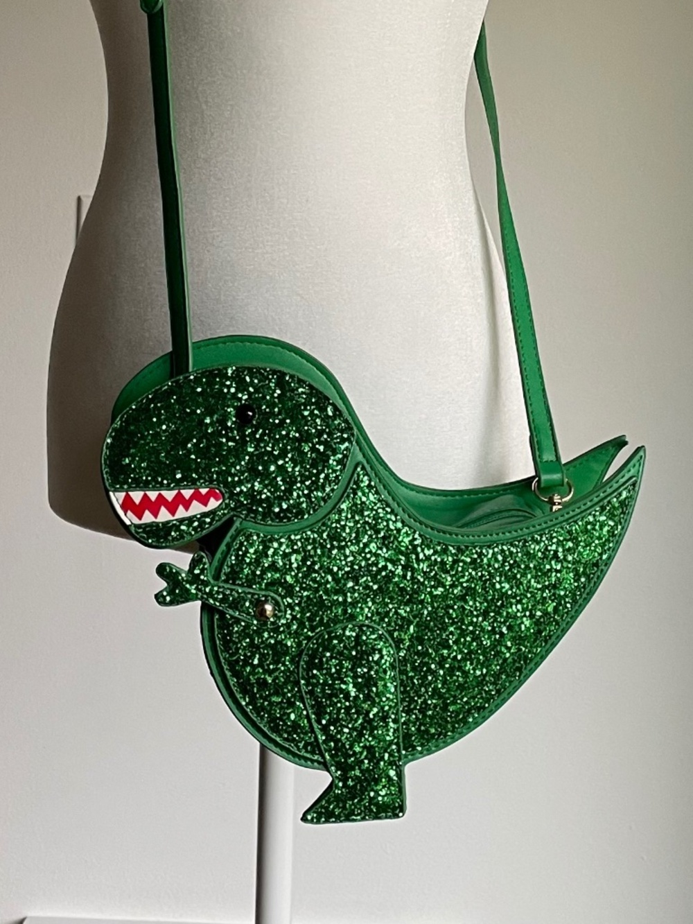 Bewaltz Green Glitter T-Rex Novelty Crossbody Bag Dinosaur Purse